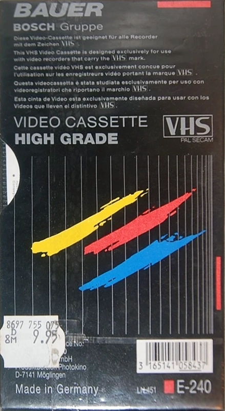 VHS, Video Home System Bauer 240 Type I Normal 1987 Europe