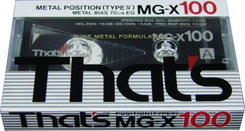 Compact Cassette Thats MG-X 100 Type IV Metal 1989 Europe