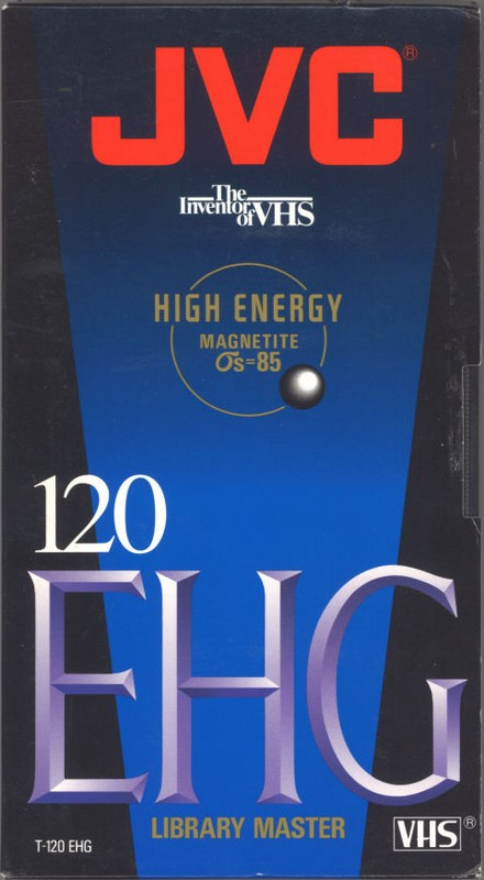 VHS, Video Home System JVC EHG 120 "T-120 EHGAU" Type I Normal 1995 North America