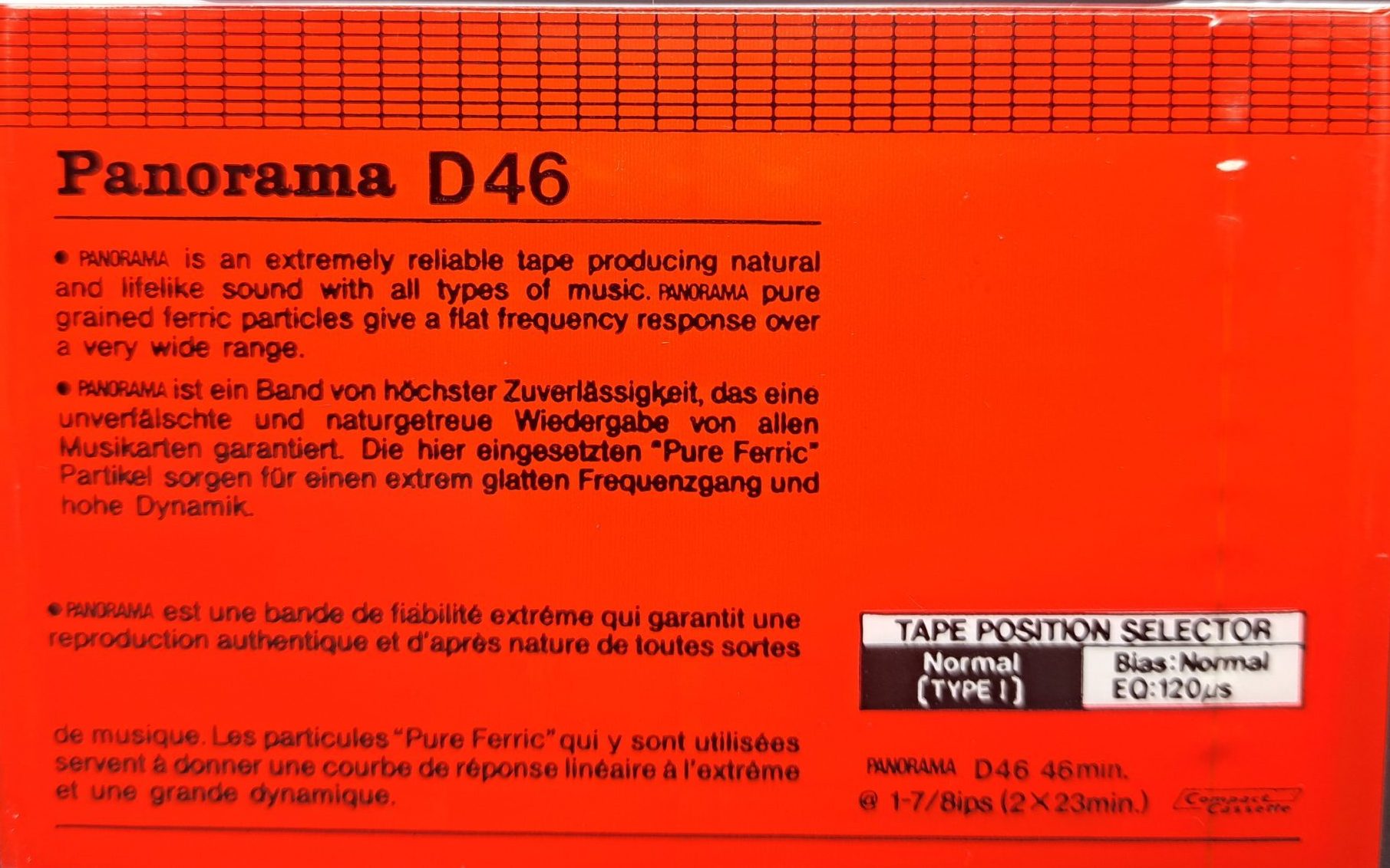 Compact Cassette Panorama 46 Type I Normal Worldwide