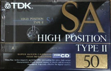 Compact Cassette TDK SA 50 "SA-50R" Type II Chrome 1992 Japan