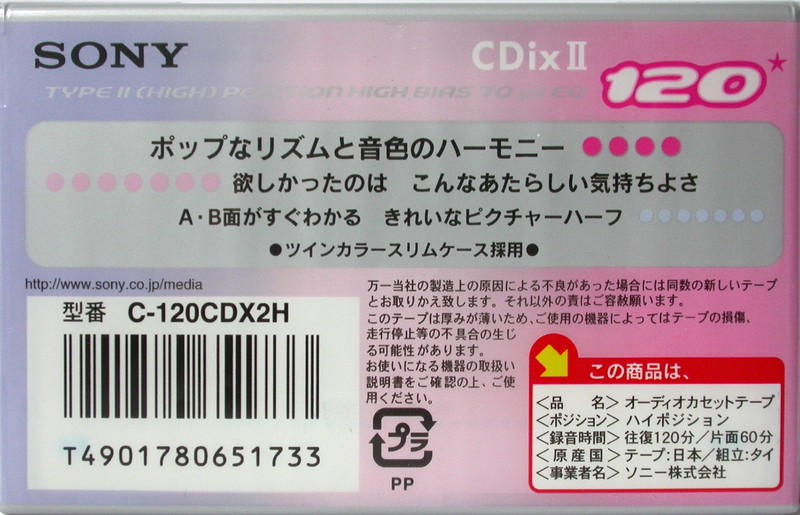 Compact Cassette: Sony  - CDix II 120