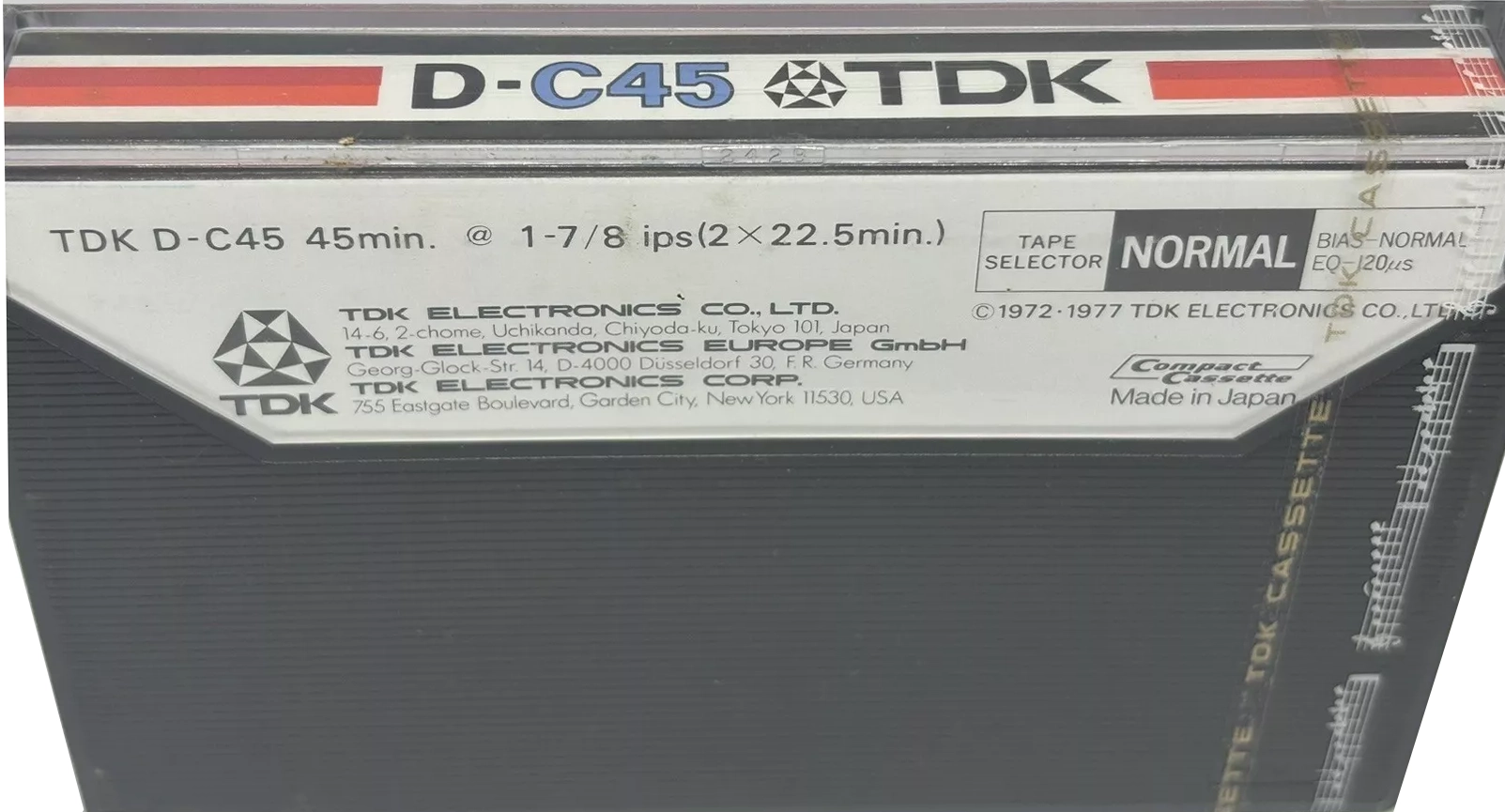 Compact Cassette TDK D 45 Type I Normal 1975 Europe, USA