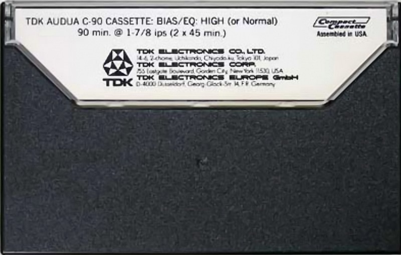Compact Cassette TDK Audua 90 Type I Normal 1975 Europe, USA