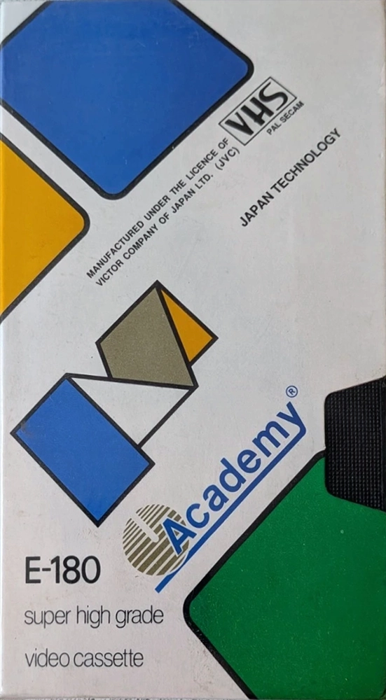 VHS, Video Home System Academy 180 Type I Normal 1986 Unknown Country