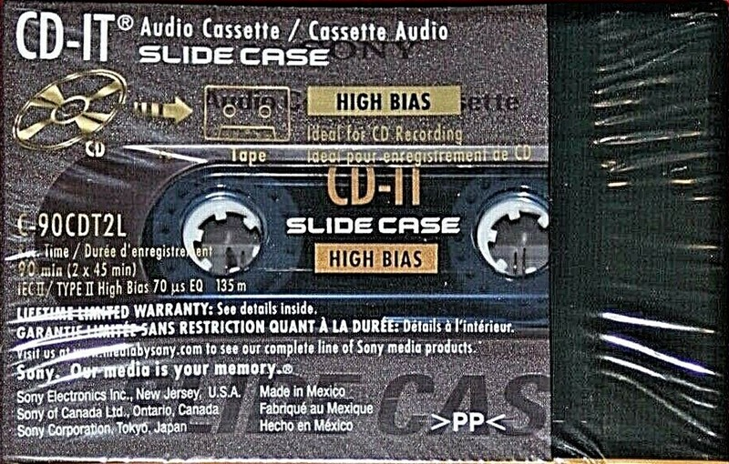 Compact Cassette Sony CD-IT 90 "C-90CDT2L" Type II Chrome 2001 North America