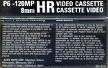 Video8, Hi8, Digital8 Black`s 120 "prima" Type IV Metal North America