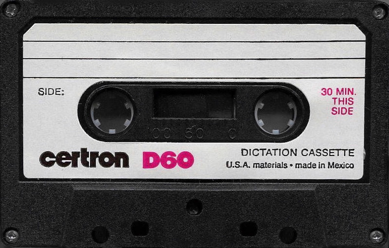 Compact Cassette Certron 60 Dictating Cassette 1978 Mexico