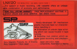 Compact Cassette Sony LNX 120 Type I Normal 1982 USA