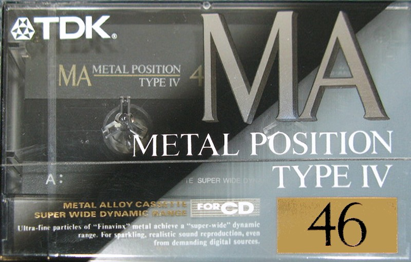 Compact Cassette TDK MA 46 "MA-46R" Type IV Metal 1992 Japan