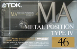 Compact Cassette TDK MA 46 "MA-46R" Type IV Metal 1992 Japan