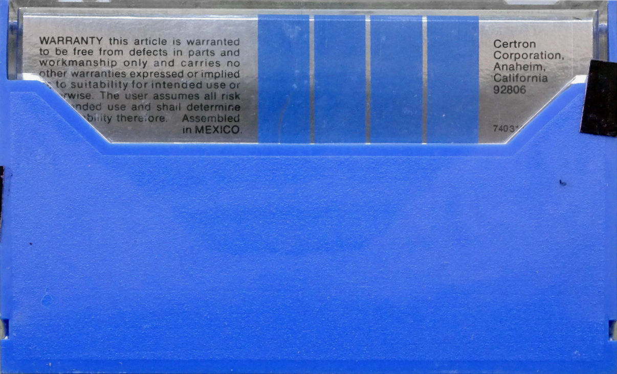Compact Cassette Certron HE 90 Type I Normal 1972 USA