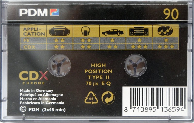 Compact Cassette PDM CD X 90 Type II Chrome 1993 Europe