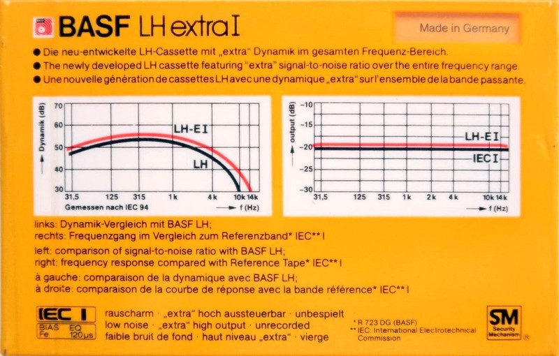 Compact Cassette BASF LH Extra I 90 Type I Normal 1982 Europe