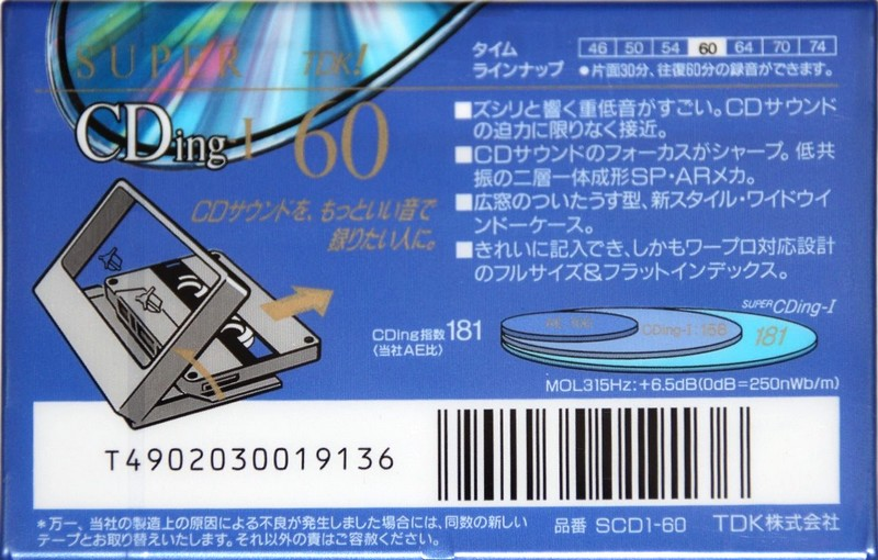 Compact Cassette: TDK  - Super CDing-I 60