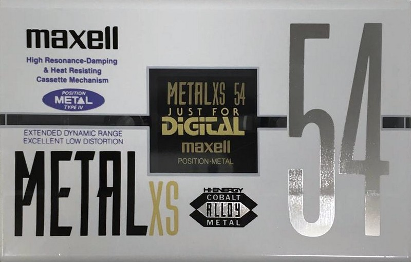 Compact Cassette Maxell Metal XS 54 "M-XS 54" Type IV Metal 1992 Japan