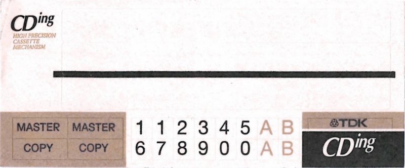 Compact Cassette TDK CDing 1 120 Type I Normal 1992 North America