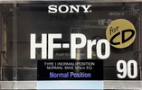 Compact Cassette Sony HF-Pro 90 "HF-PRO90A" Type I Normal 1988 Japan