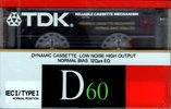 Compact Cassette TDK D 60 Type I Normal 1988 North America