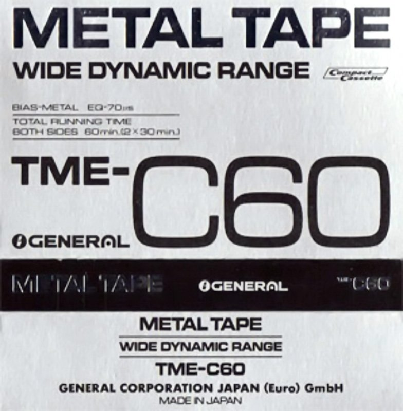 Compact Cassette General TME 60 Type IV Metal Japan