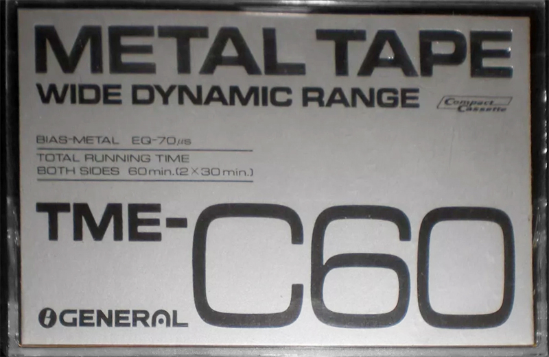 Compact Cassette General 60 "TME" Type IV Metal Japan