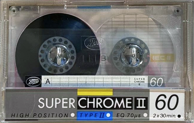 Compact Cassette Boots / Boots Audio Super Chrome 60 Type II Chrome 1987 UK