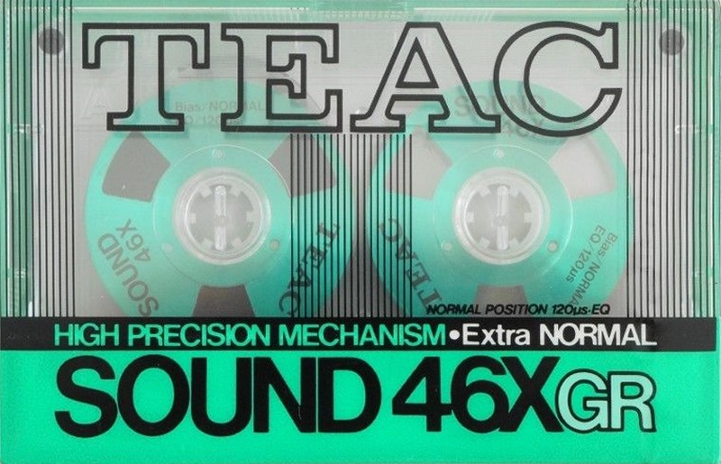 Compact Cassette Teac SOUND 46X 46 "46XGR" Type I Normal 1986 USA