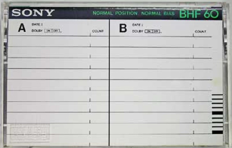 Compact Cassette Sony BHF 60 Type I Normal 1978 Japan