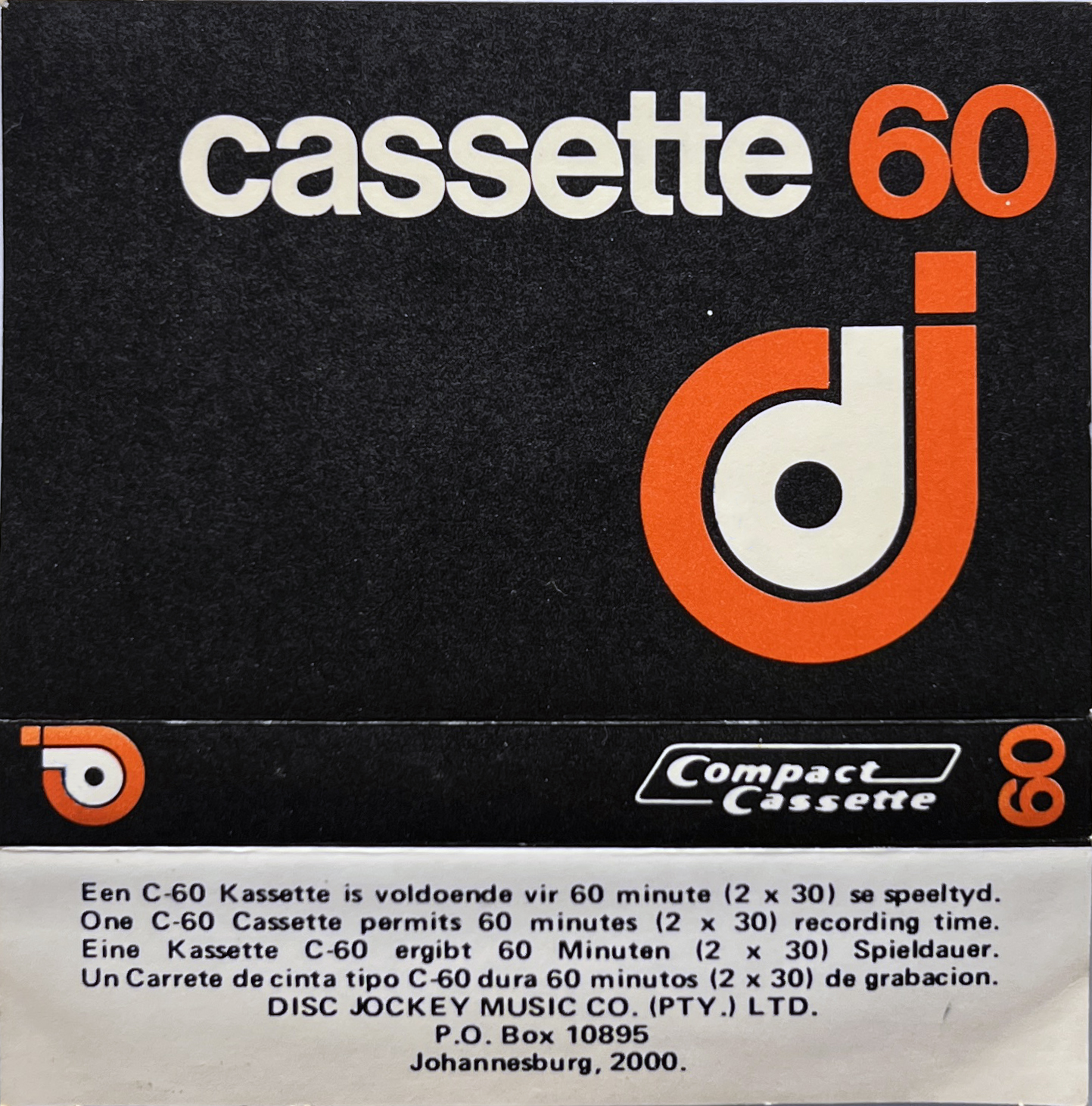 Compact Cassette Disc Jockey 60 Type I Normal Southern Africa
