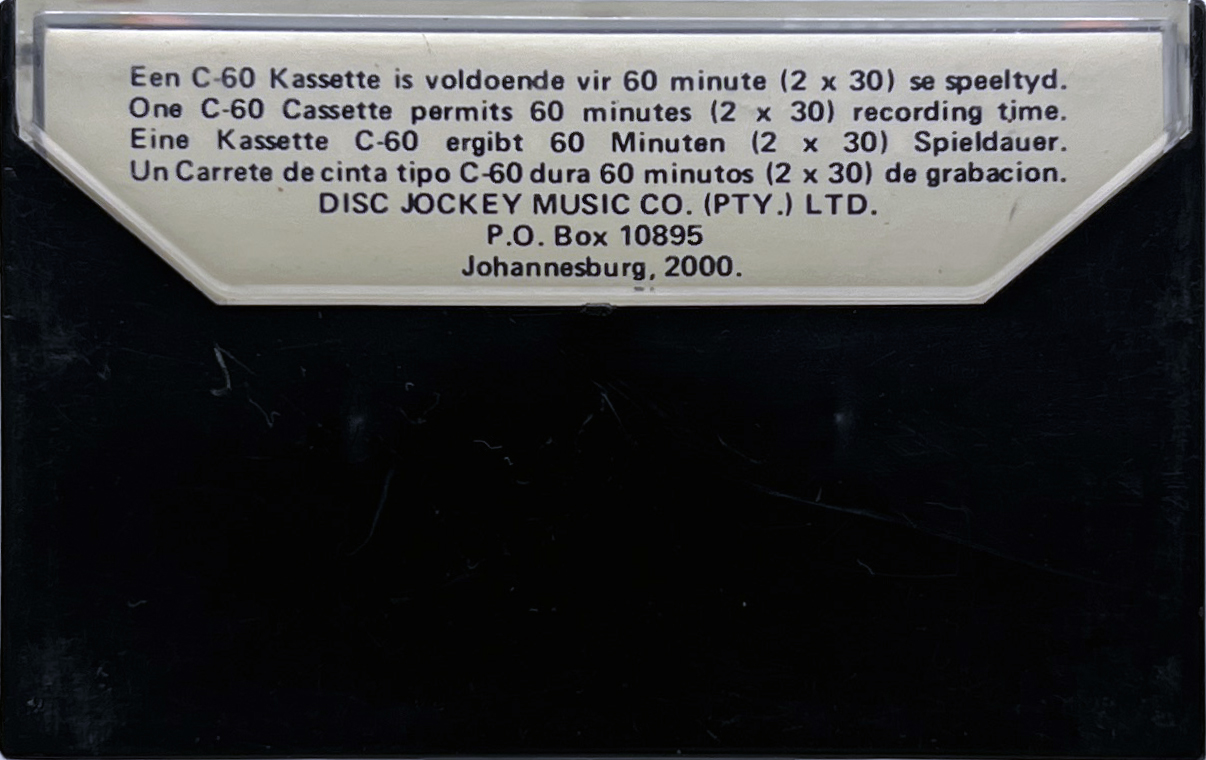 Compact Cassette Disc Jockey 60 Type I Normal Southern Africa