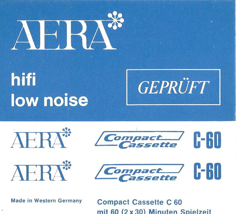 Compact Cassette Aera 60 Type I Normal 1975 Germany