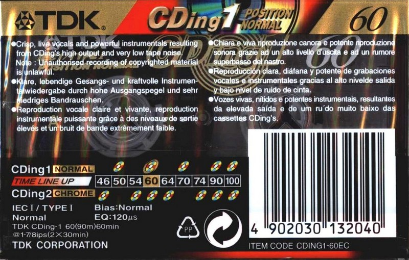 Compact Cassette: TDK  - CDing 1 60