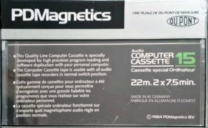 Compact Cassette PDM 15 Computer Cassette 1984 Europe
