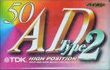 Compact Cassette TDK AD2 50 "AD2-50" Type II Chrome 1995 Japan