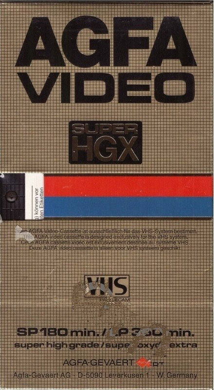 VHS, Video Home System AGFA Super HGX 180 Type I Normal 1982 Europe