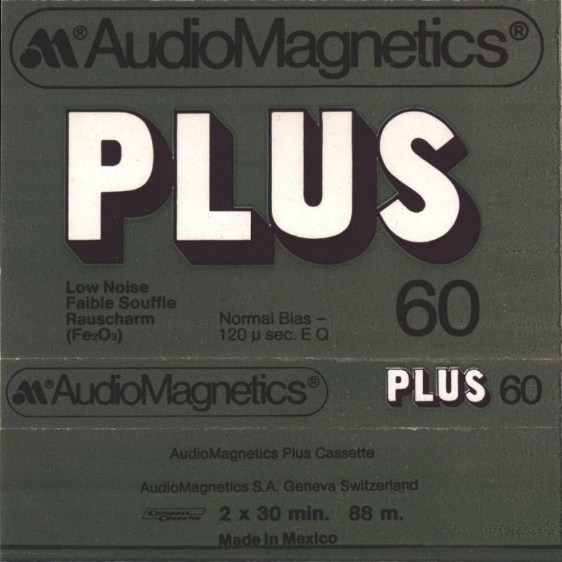 Compact Cassette Audio Magnetics Plus 60 Type I Normal 1979 Europe