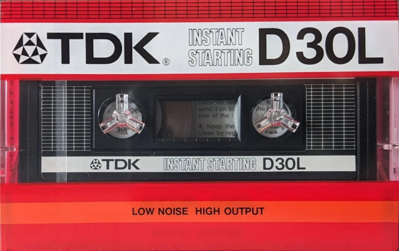 Compact Cassette TDK D 60 "D30L" Type I Normal 1985 USA