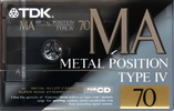 Compact Cassette TDK MA 70 "MA-70R" Type IV Metal 1992 Japan