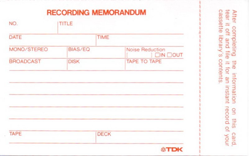 Compact Cassette: TDK  - D 90