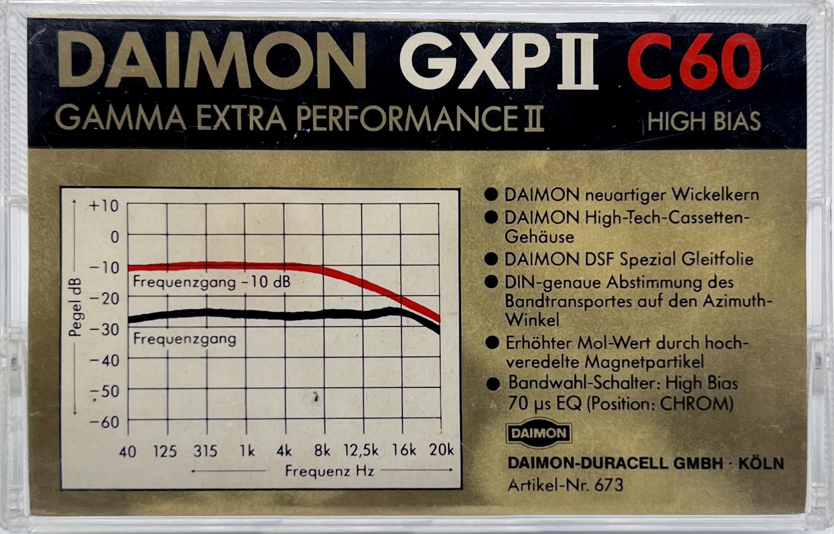 Compact Cassette Daimon GXP II 60 Type II Chrome 1982 Germany