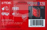 Compact Cassette TDK D 120 "Superior D" Type I Normal 2003 North America
