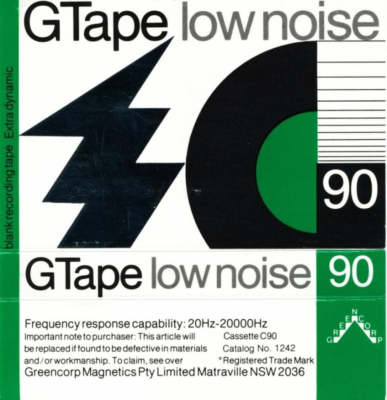 Compact Cassette G-Tape 90 Type I Normal 1977 Australia