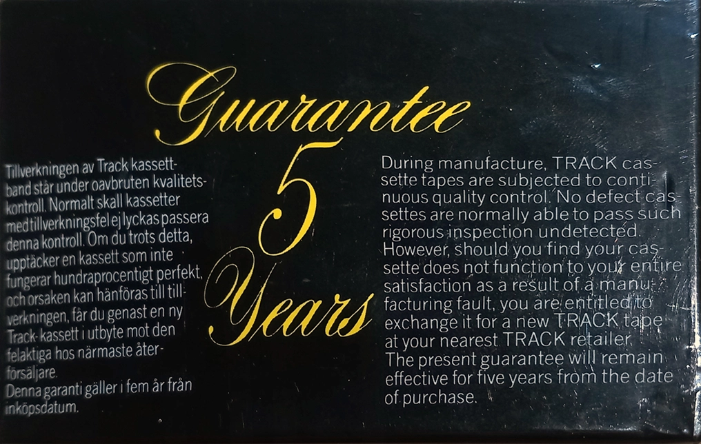 Compact Cassette Track Track 2 60 Type II Chrome 1982 Sweden