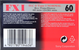 Compact Cassette Sony FX 60 "C-60FX1B" Type I Normal 1996 Europe