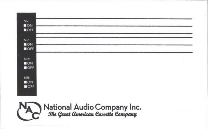 Compact Cassette NAC 60 "799" Type II Chrome 2021 USA