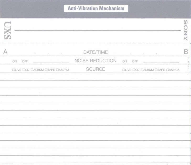 Compact Cassette Sony UX-S 60 Type II Chrome 1995 Europe