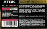 Compact Cassette TDK SA 90 "SA90" Type II Chrome 1991 North America