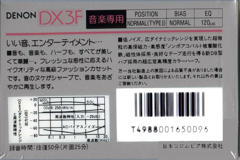 Compact Cassette: Nippon Columbia / Denon Denon - DX-3F 50