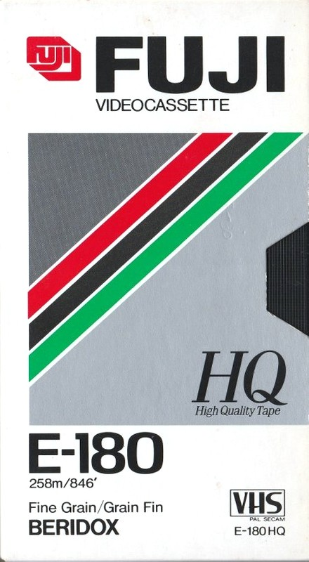 VHS, Video Home System Fuji HQ 180 "E-180HQ" Type I Normal 1987 Europe