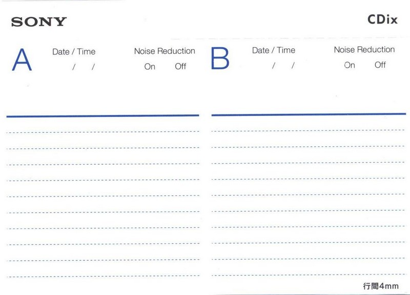 Compact Cassette Sony CDix II 74 "C74CDX2L" Type II Chrome 2001 Japan